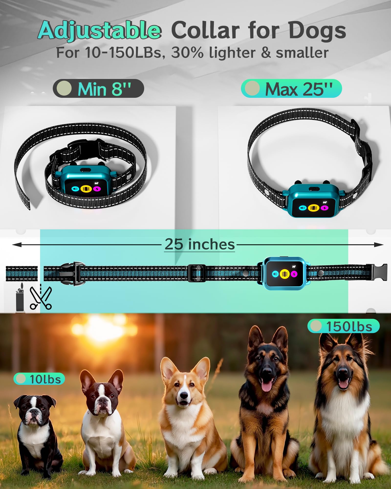 Frayo collar carga rápida en 2 horas para uso continuo.