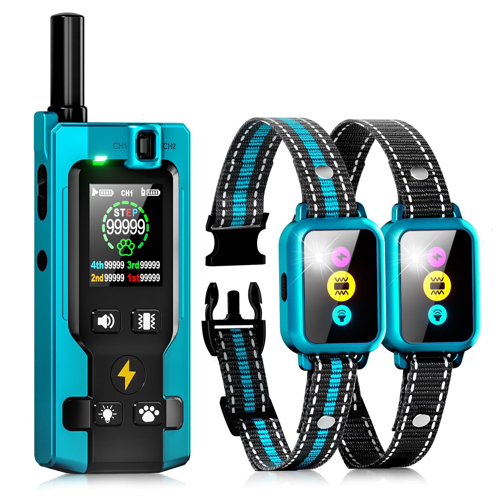 Frayo collar con podómetro para seguimiento de actividad durante el entrenamiento.
