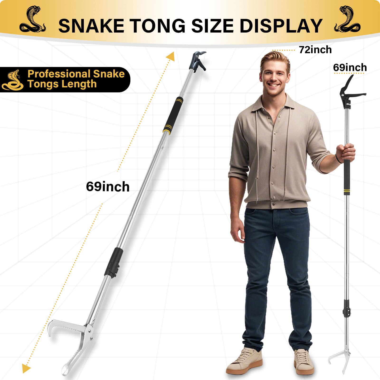 Frebuta pinza serpiente boca ancha con dientes romos para agarre seguro.