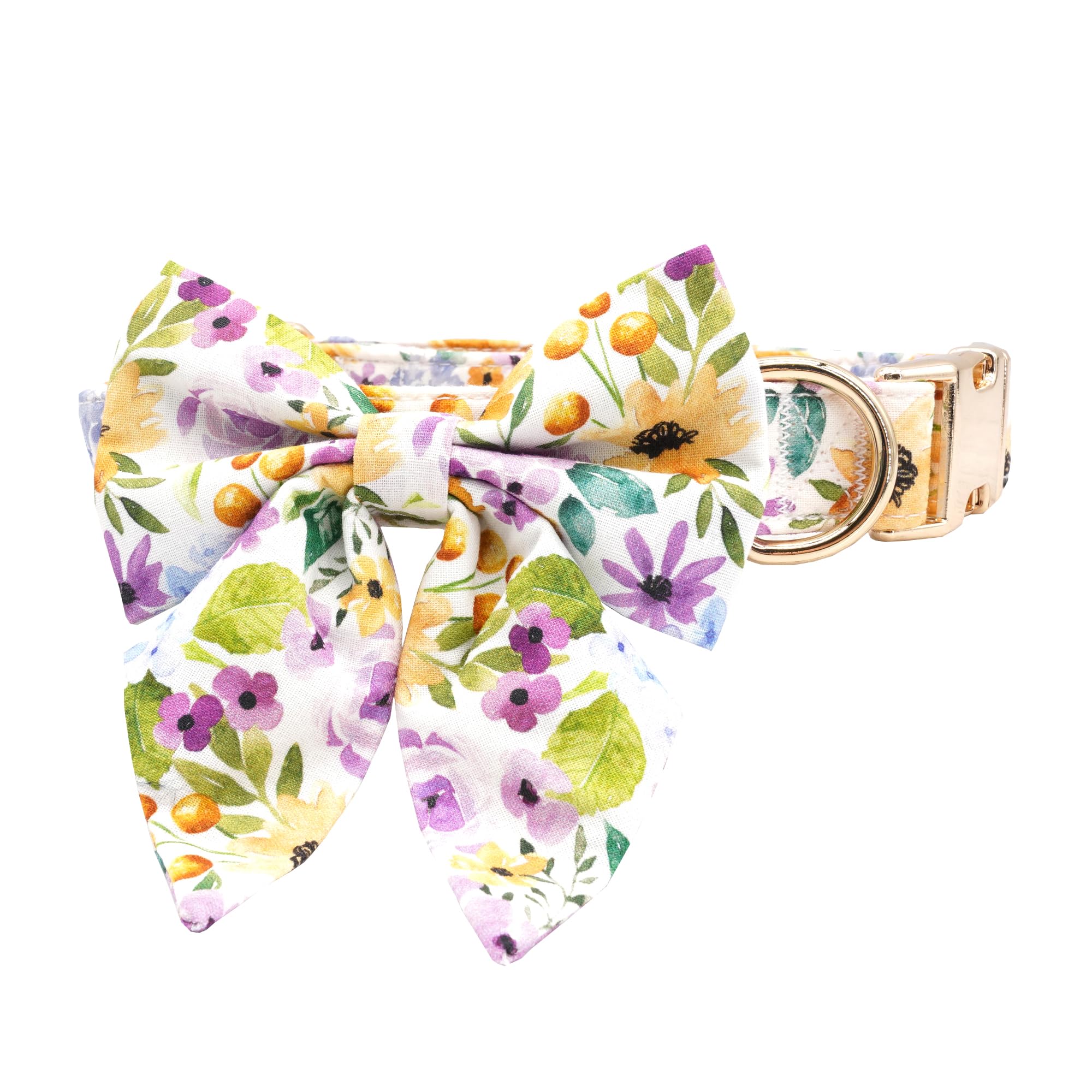 Collar Free Sunday ajustable con bow purpura, cómodo para perros activos.