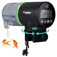 FREESEA alimentador automático para acuario, vista frontal, alimentación programable para peces.