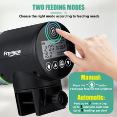 FREESEA alimentador automático acuario, tapa resistente a la humedad, mantiene el alimento seco.