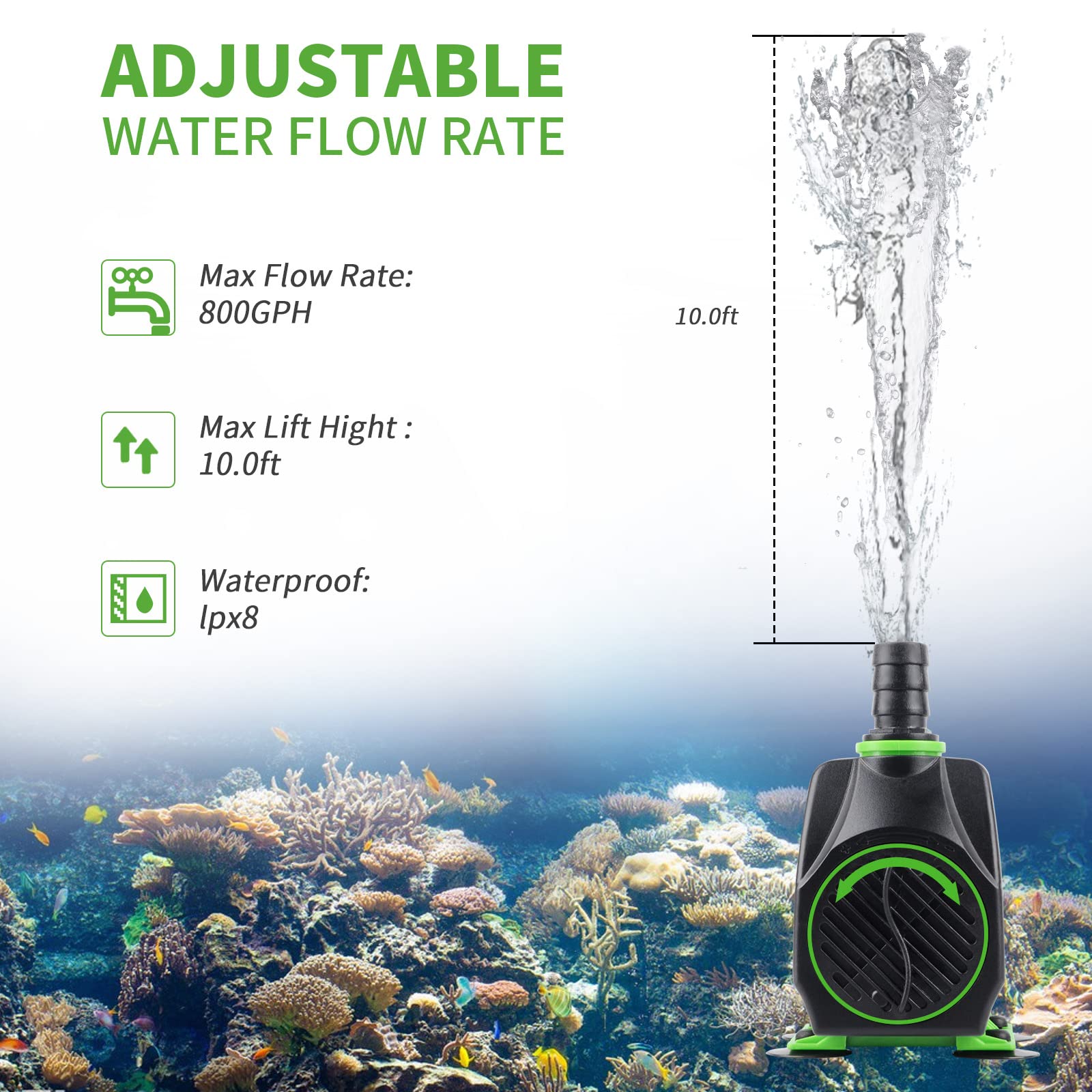 Freesea Bomba submersible: ajuste de flujo visible para controlar la presión