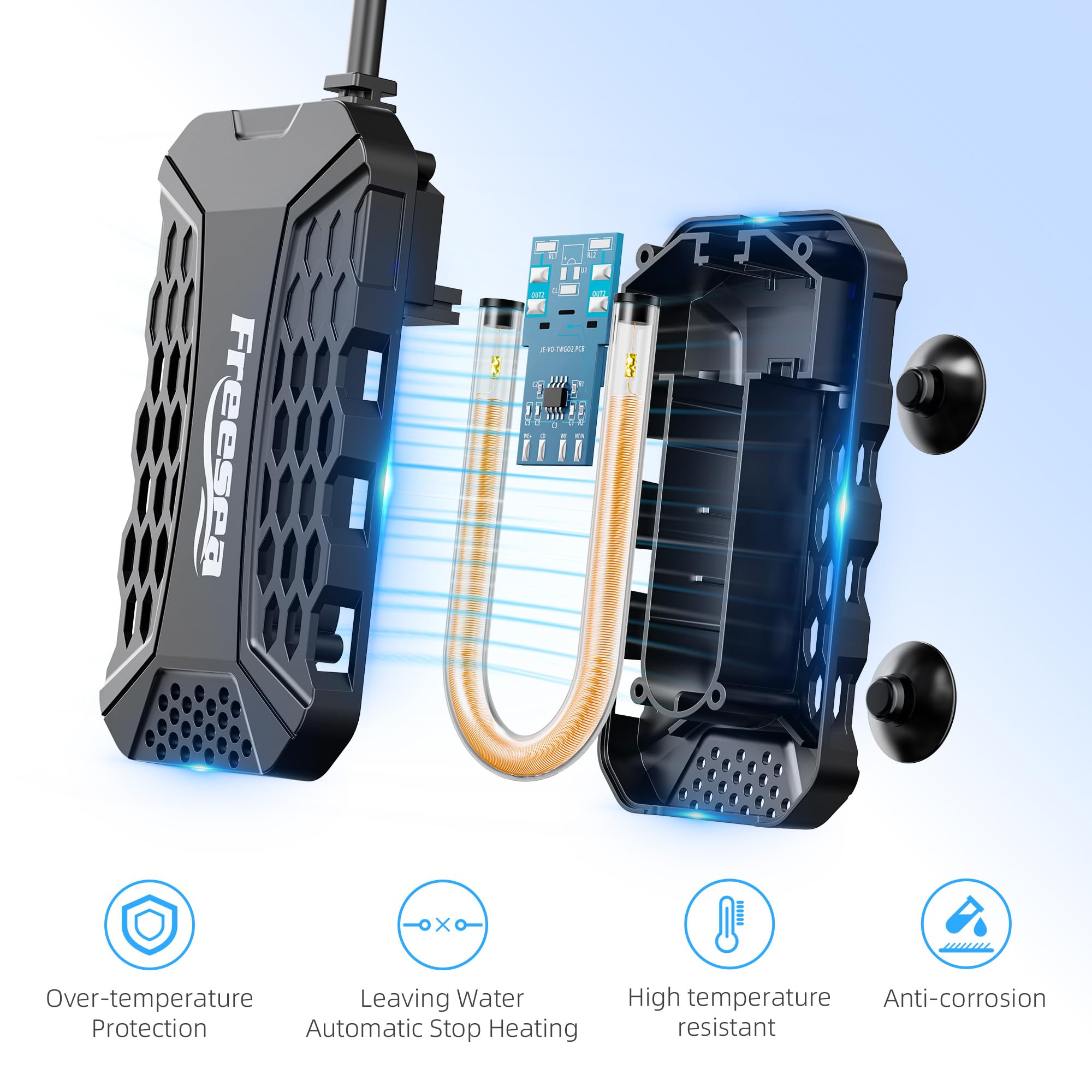 Calentador FREESEA 50W con controlador LED externo para ajustes rápidos