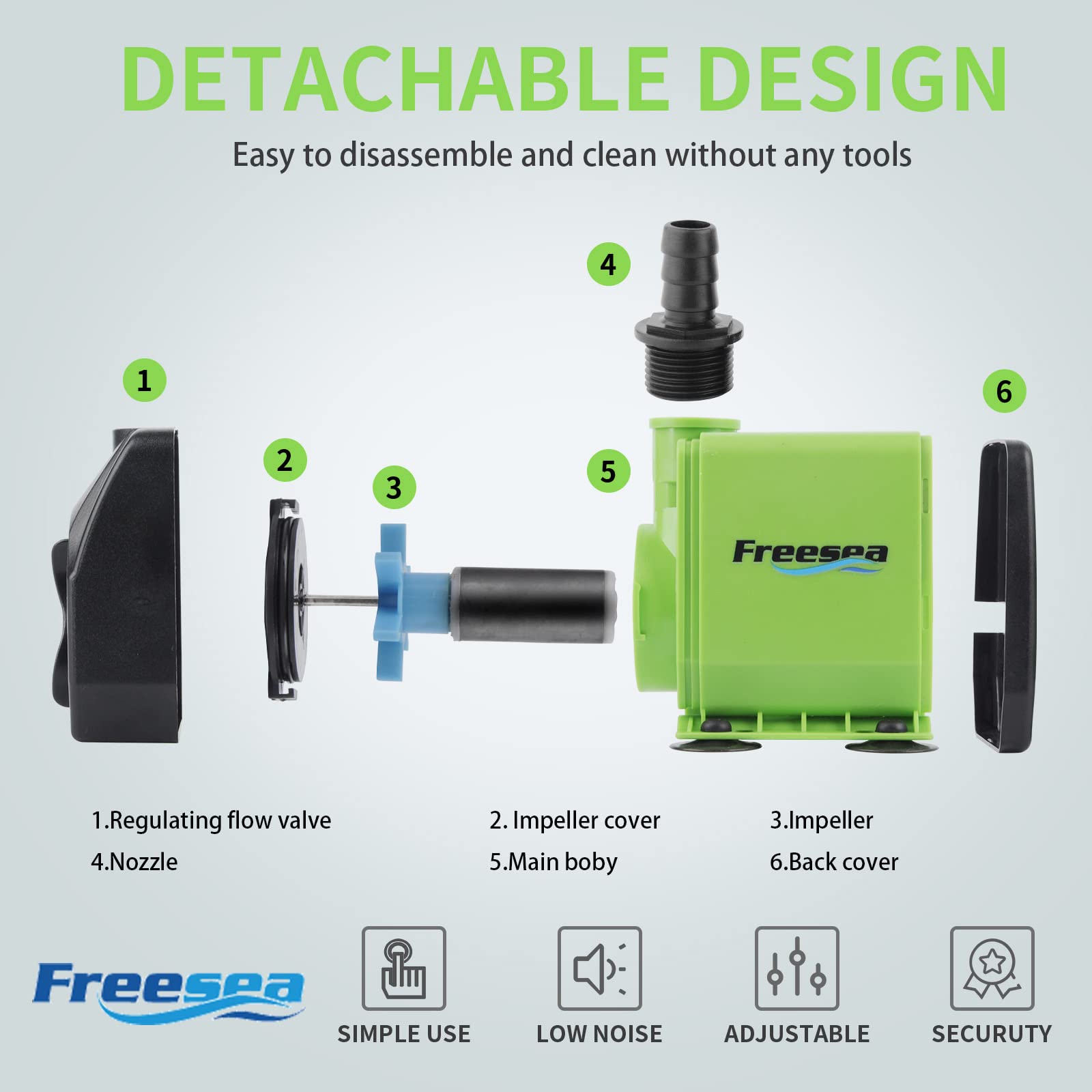 Elevación FREESEA hasta 10 ft para columnas de agua destacadas.