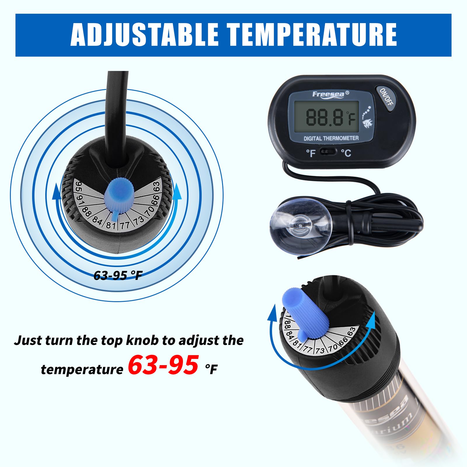 FREESEA perilla de ajuste de temperatura para control sencillo