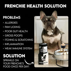 Polvo de hongo para perros Frenchies vs Everybody, favorece la digestión saludable.