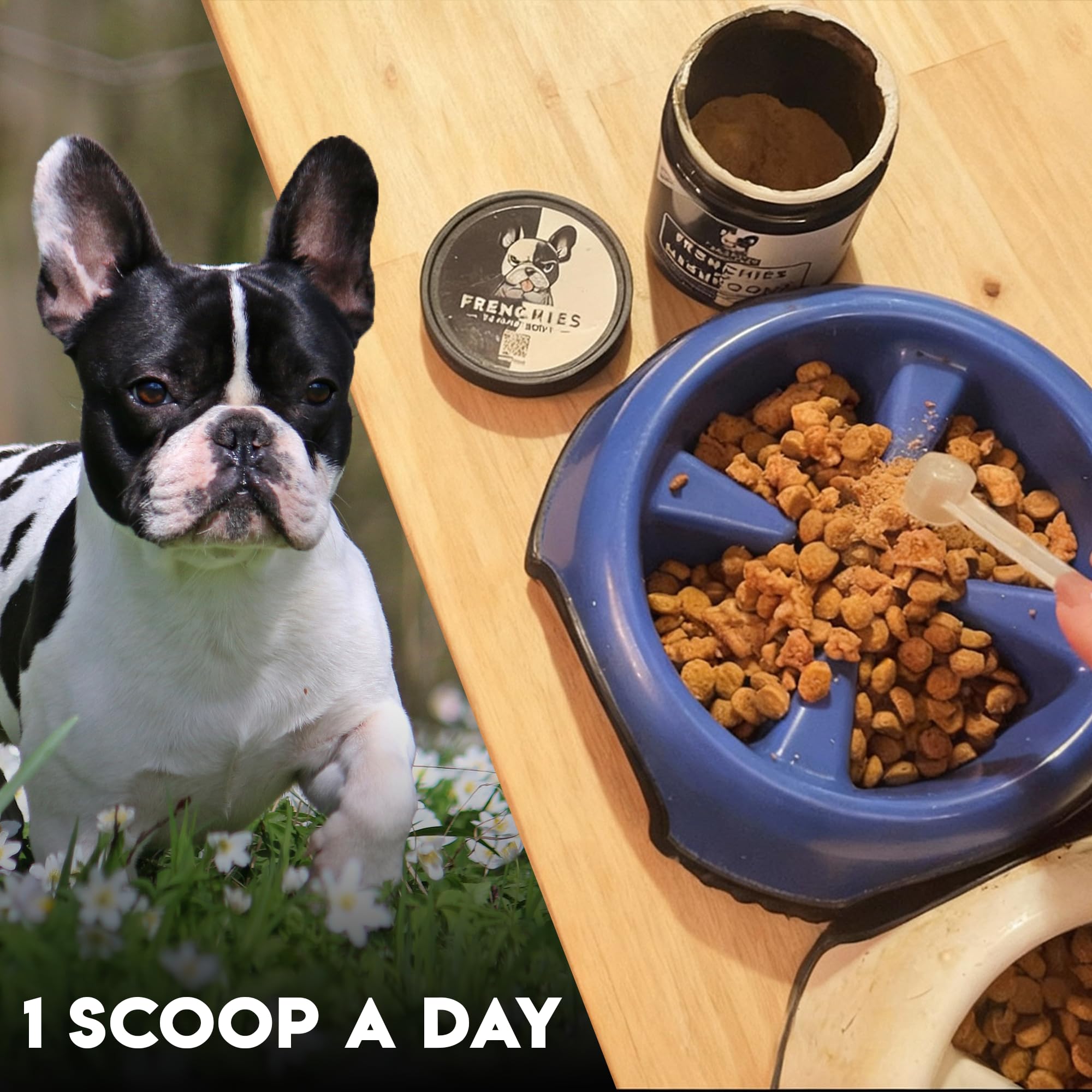 Sabor atractivo que facilita la aceptación diaria en perros Frenchies.