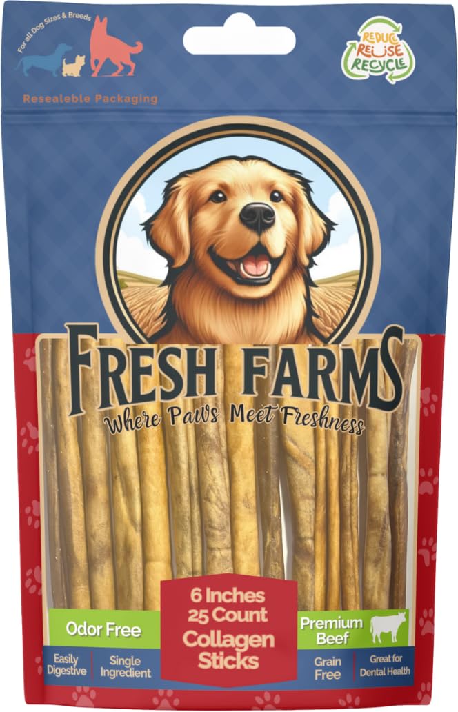Fresh Farms palitos de colágeno para perros, empaque de 25 unidades, sin cuero.