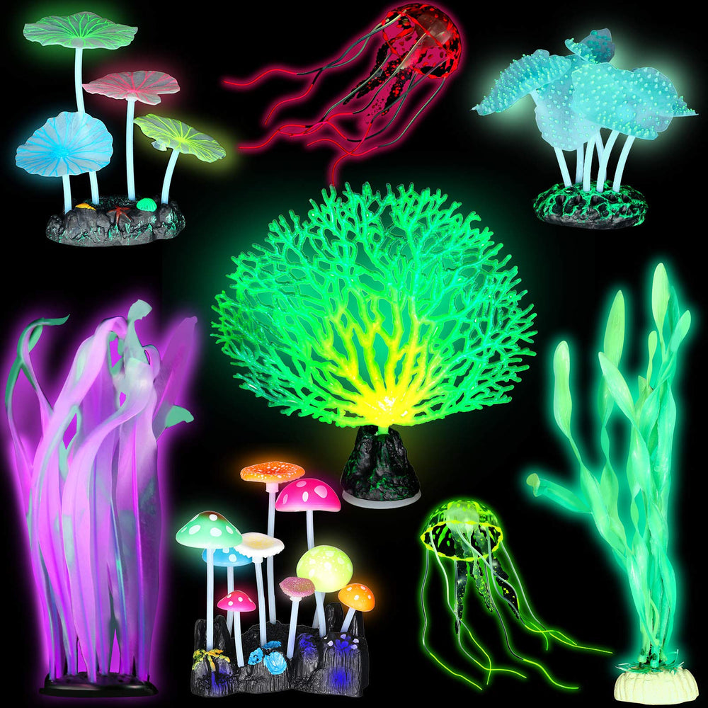 Frienda algas fluorescentes verdes con base de cerámica para acuario estable