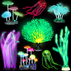 Frienda algas fluorescentes verdes con base de cerámica para acuario estable