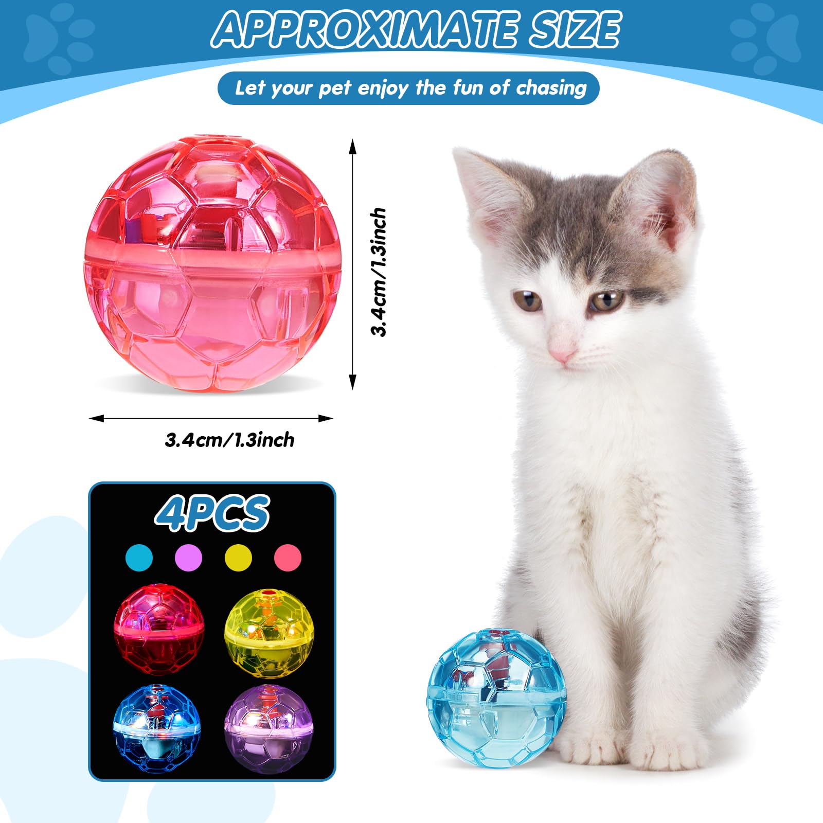 Frienda bola-luz-led interactiva para mascotas, fomenta juego y conexión.