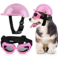 Casco para perro Frienda rosa protege la cabeza durante paseos al aire libre.