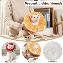 Frienda collar cono gato ajustable, se adapta a diferentes tamaños para mayor comodidad.