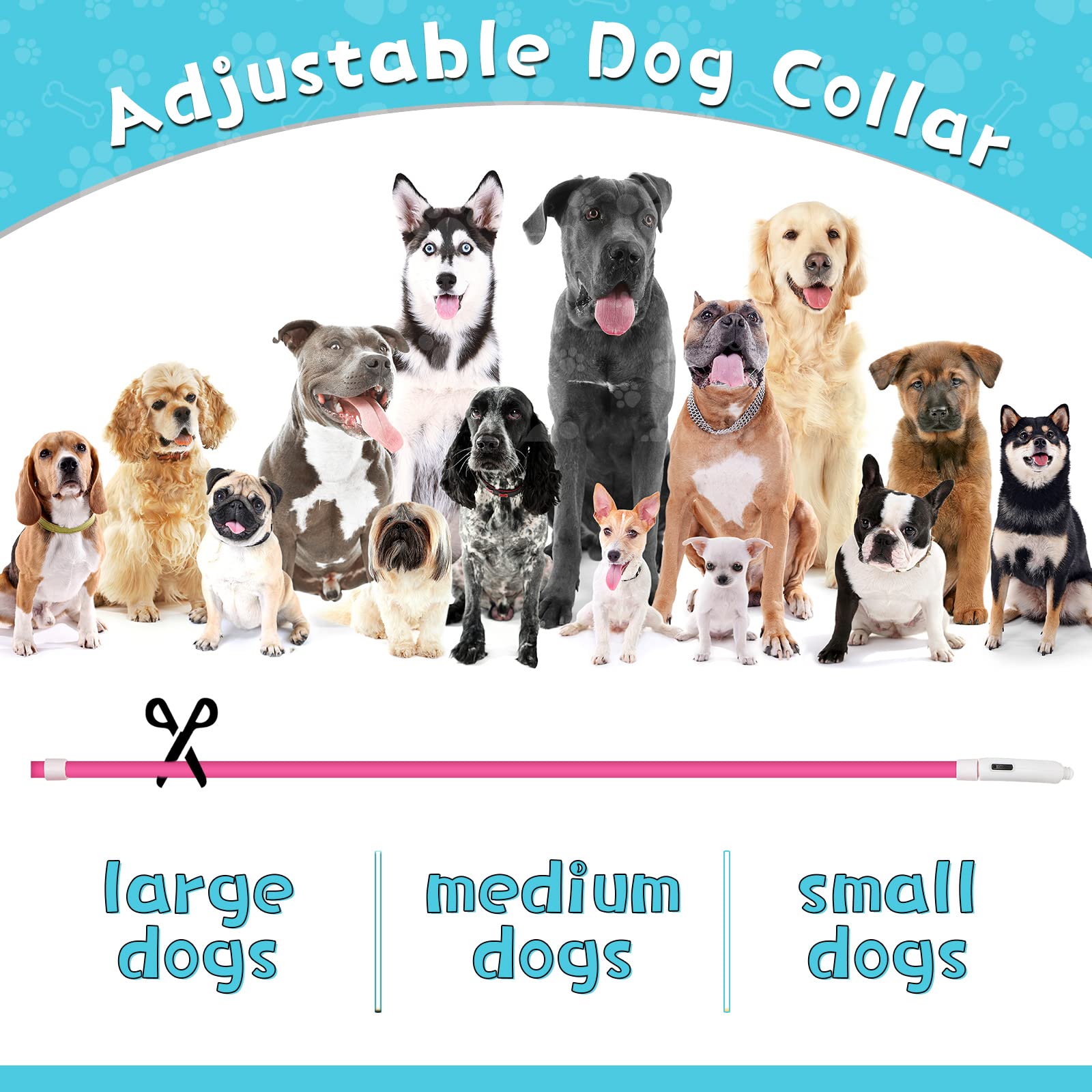 Ajuste del collar Frienda LED, compatible con cuellos pequeños y grandes