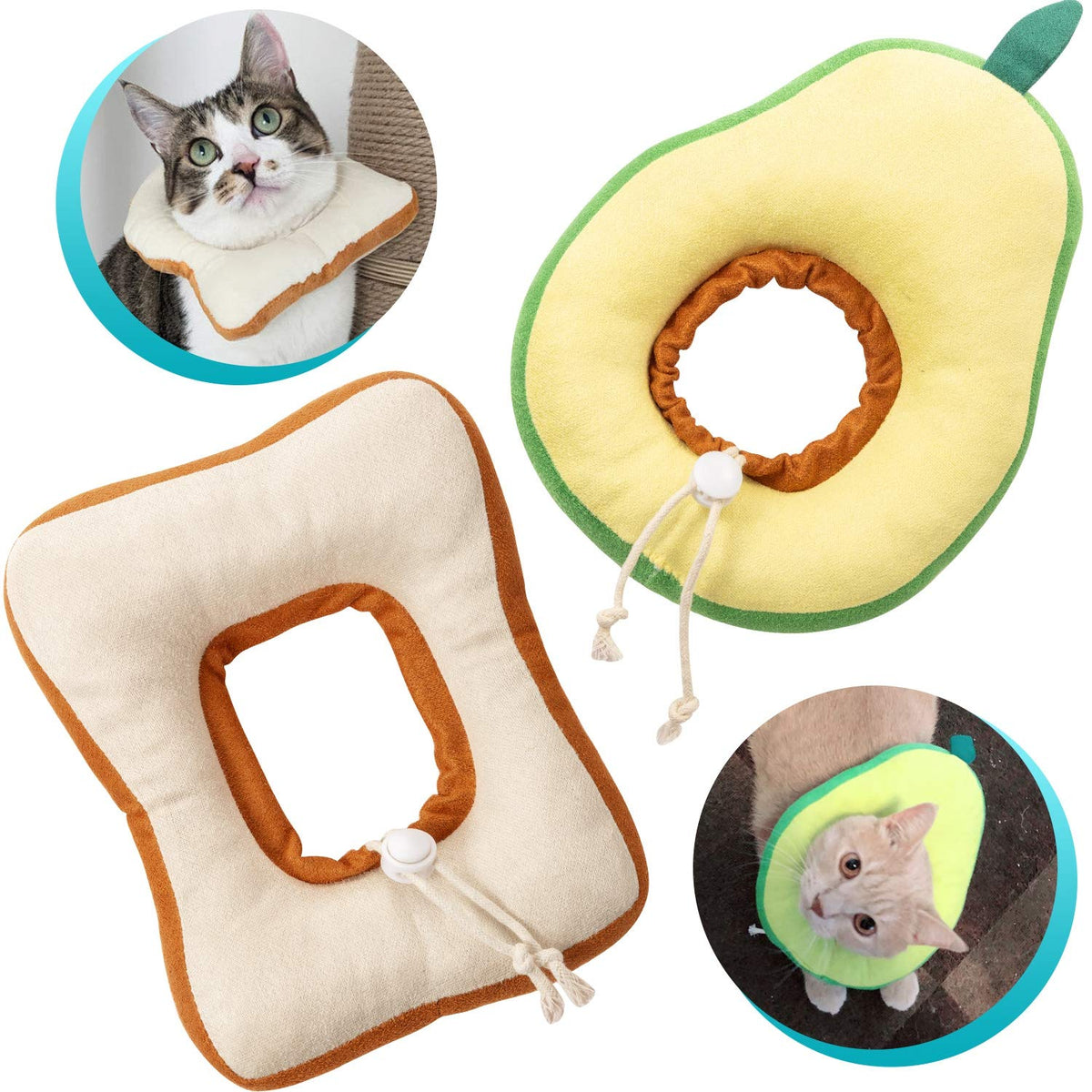 Frienda cono ajustable para gato 2 piezas, cómodo y seguro para uso diario.