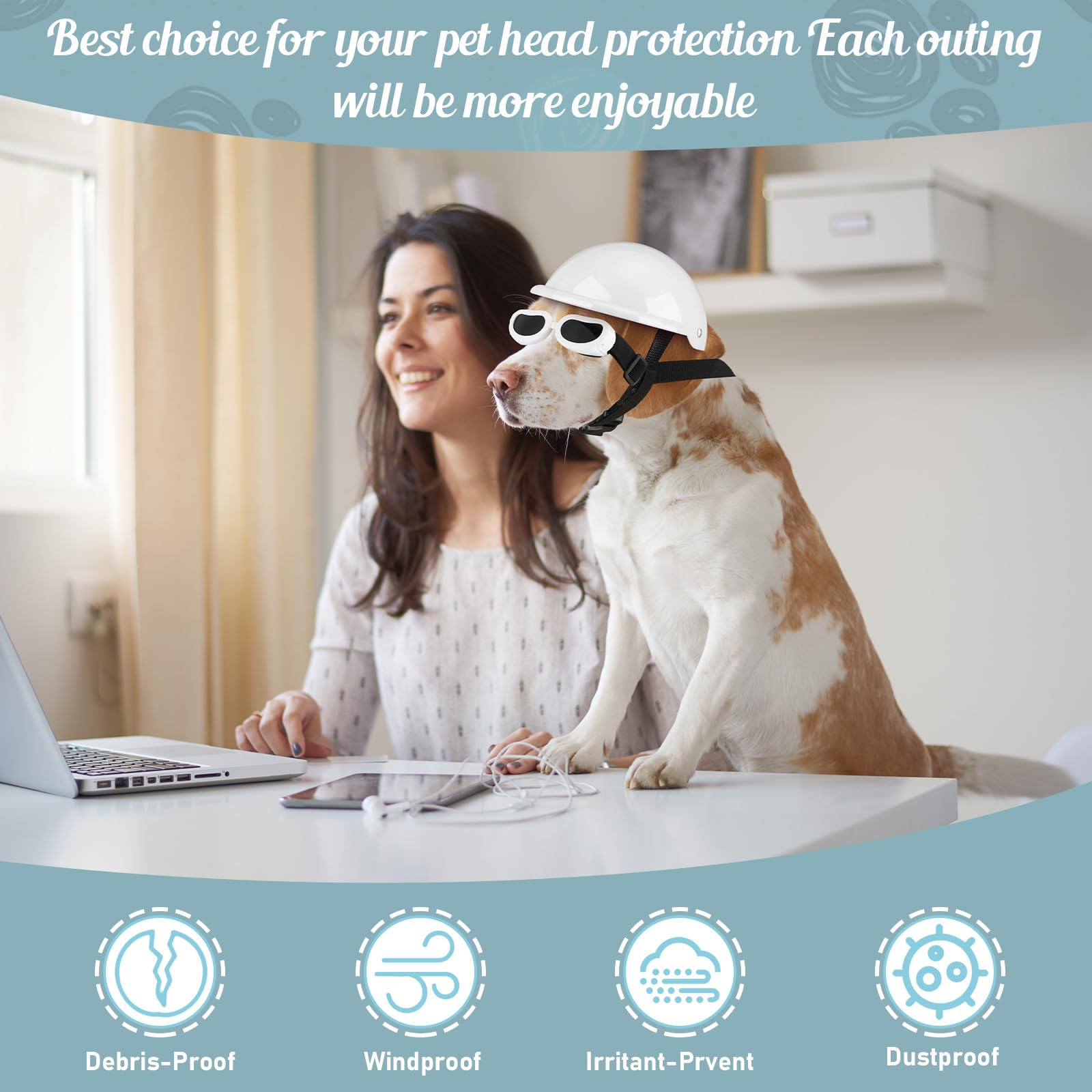 Frienda gafas perro con lentes duraderas, ideal para salidas al aire libre