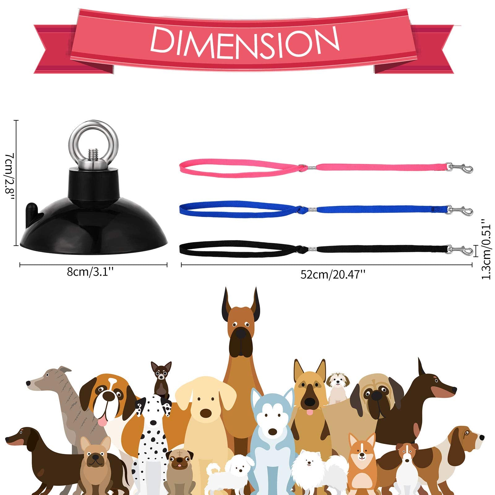 Frienda lazo nylon ajustable con gancho, ideal para sesiones de aseo calmadas.