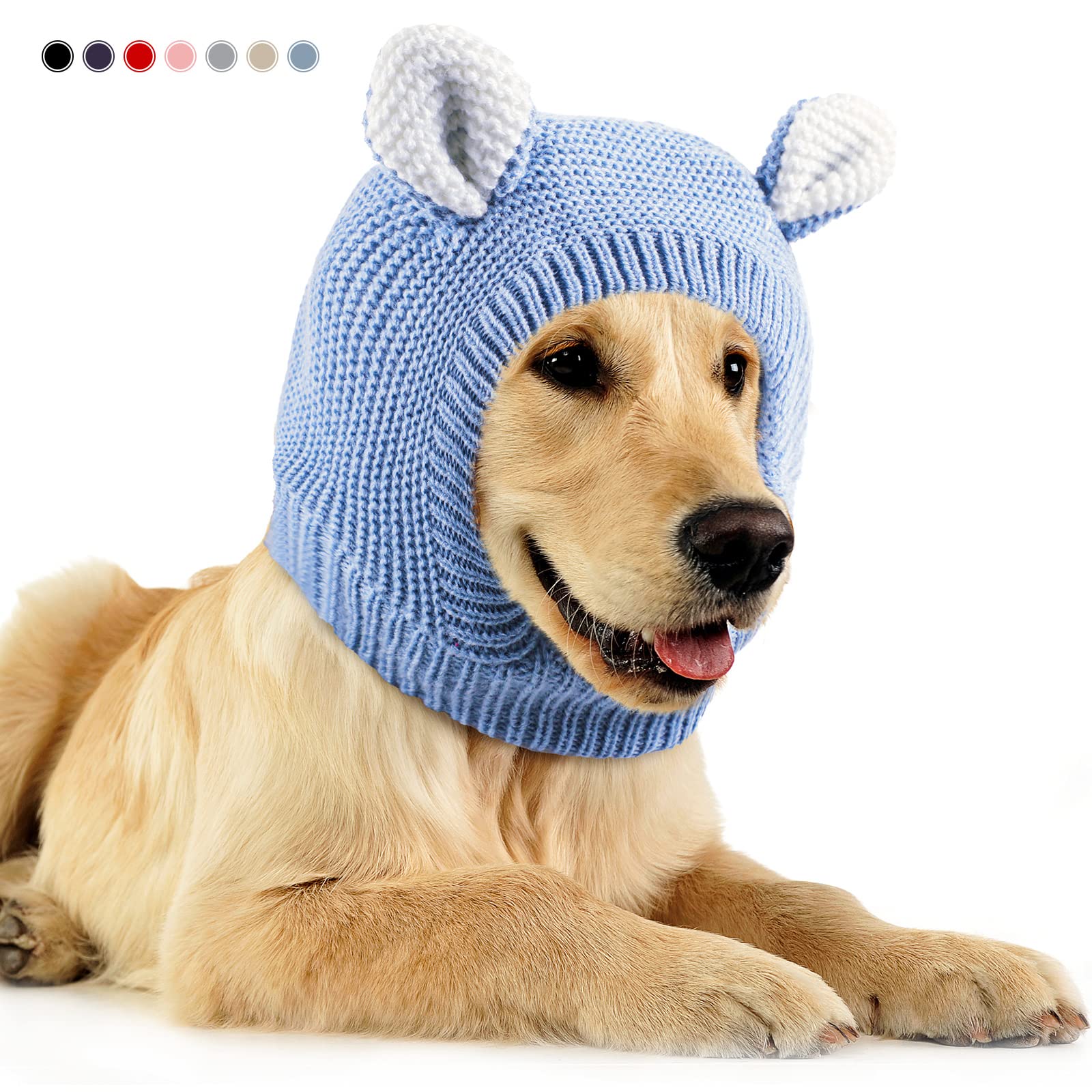 Frienda orejas para perro con protección de ruido, cuello de 38 cm, azul cielo.