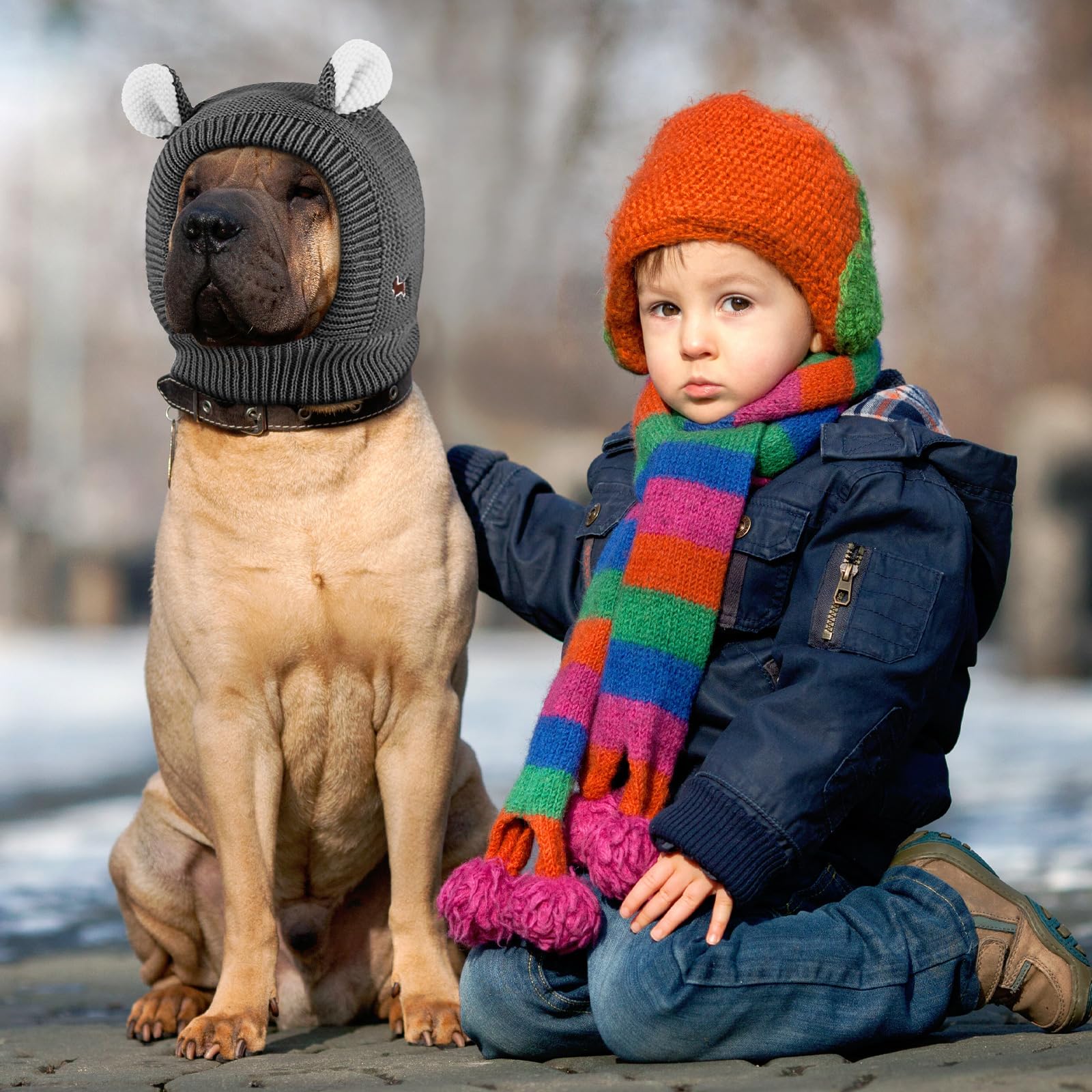 Frienda protección cálida para paseos al aire libre en días fríos.