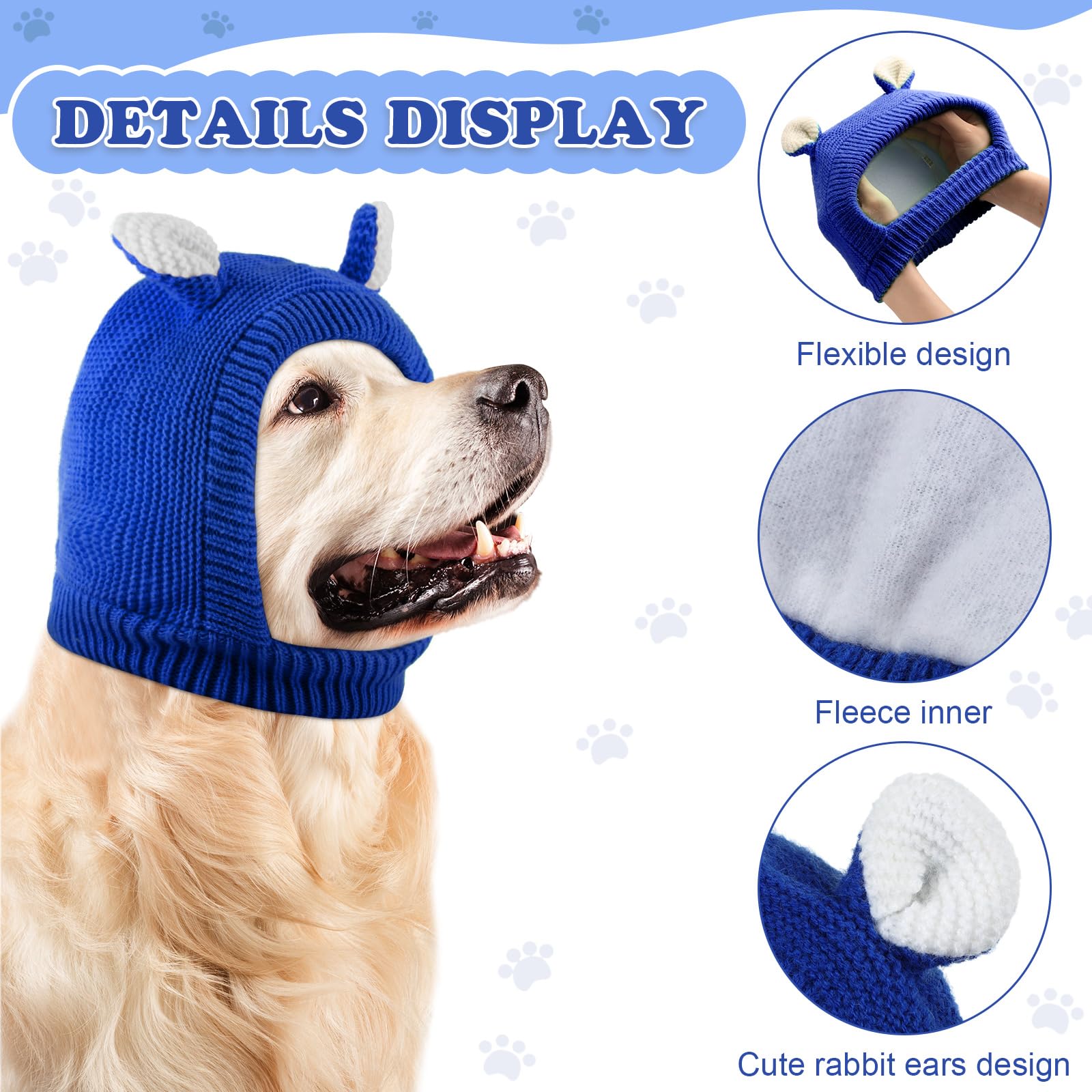Frienda protección de ruido para perros, auriculares tejidos en algodón, comodidad duradera