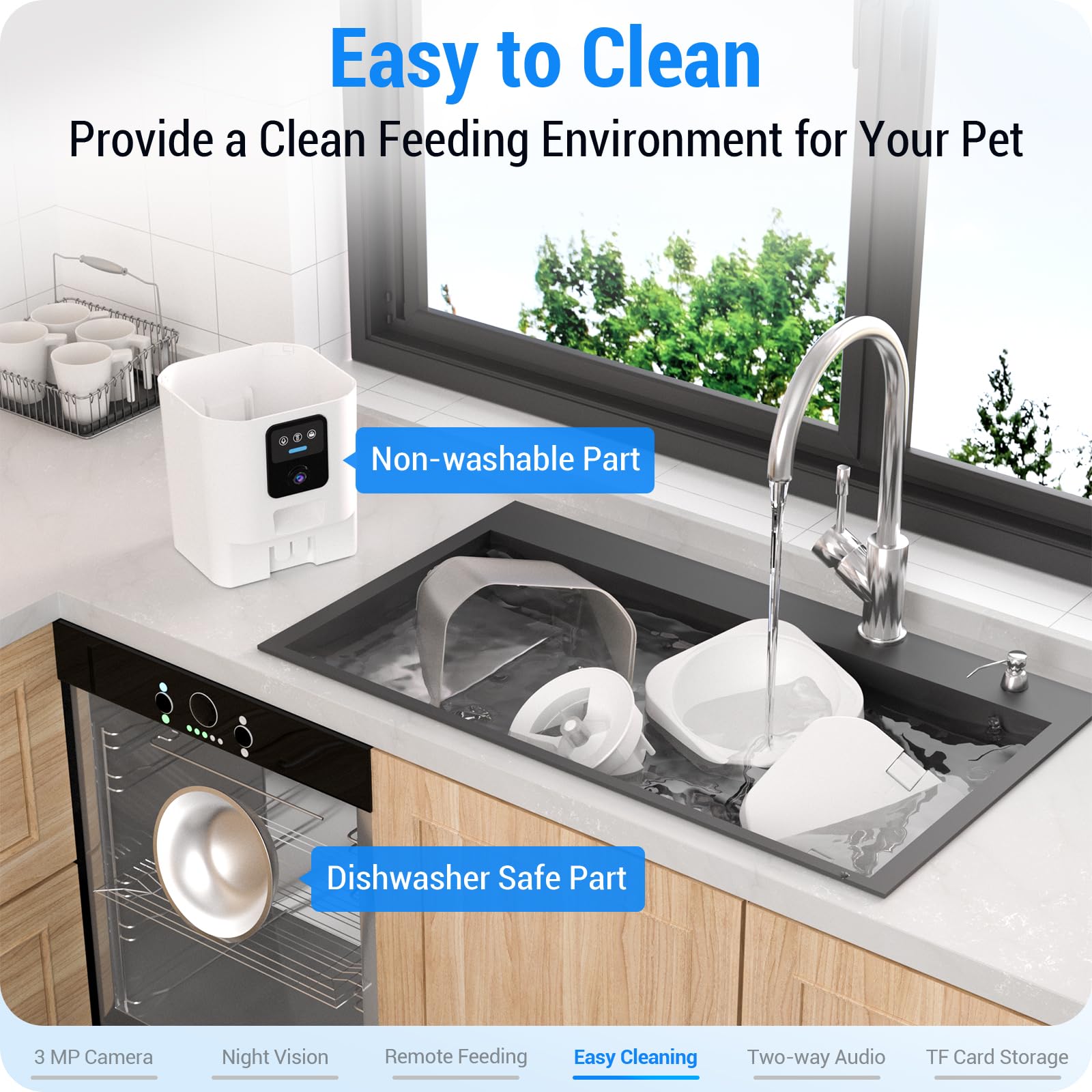 Frienhund alimentador gatos tanque alimento 360 visualiza consumo fácilmente