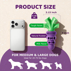 Frienhund Juguete sabor leche para morder en morado, ayuda a mantener el juego por más tiempo.