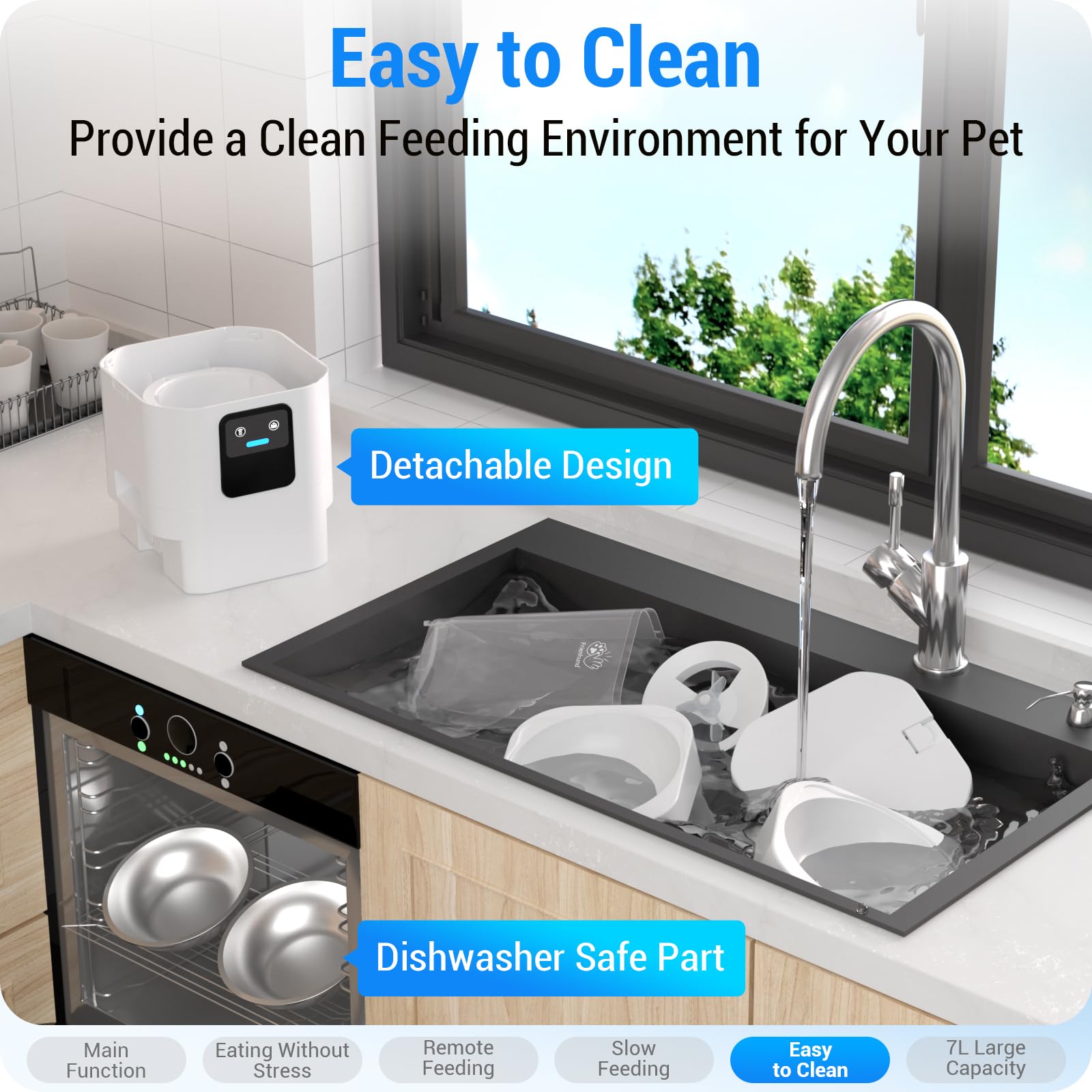 Frienhund Tanque Alimento Transparente 360, permite ver consumo facilmente.