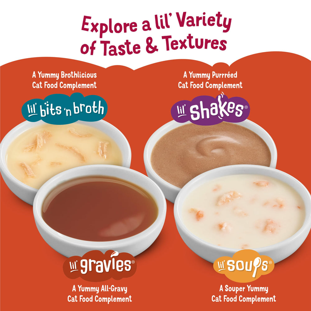 Friskies Lil' Gravies, porciones individuales para cada comida.