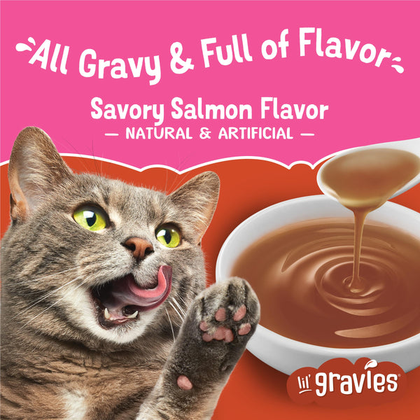 Friskies Lil' Gravies salmón, porción individual para servicio rápido