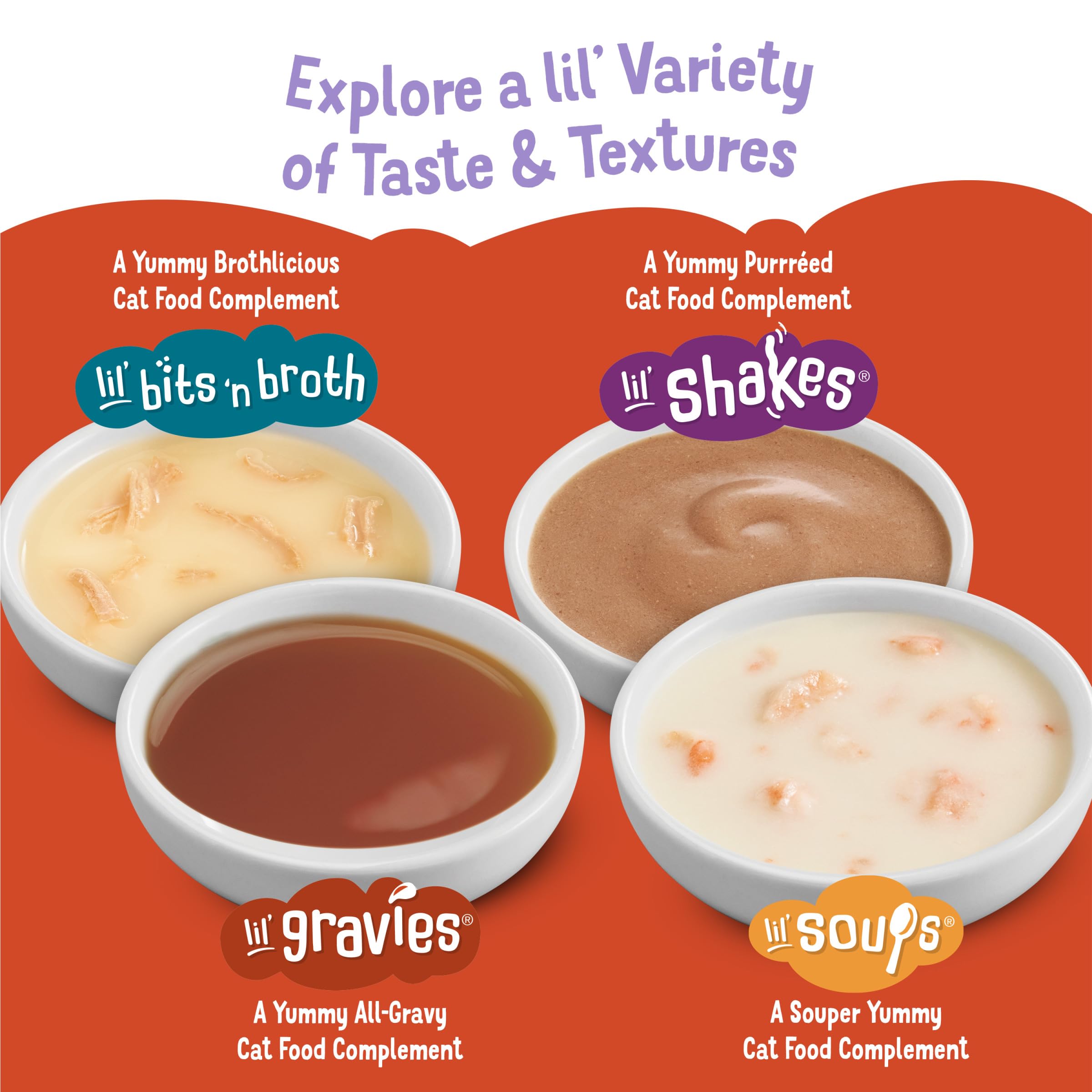 Friskies Lil' Gravies textura suave ideal como cobertura para comida seca