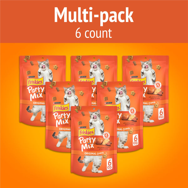 Friskies Party Mix Original Crunch, sabor pollo real, para premiar con gusto.