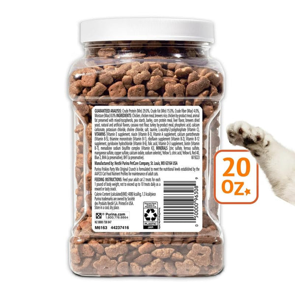 Friskies Party Mix Original Crunch con pollo, ingrediente principal para gatos.