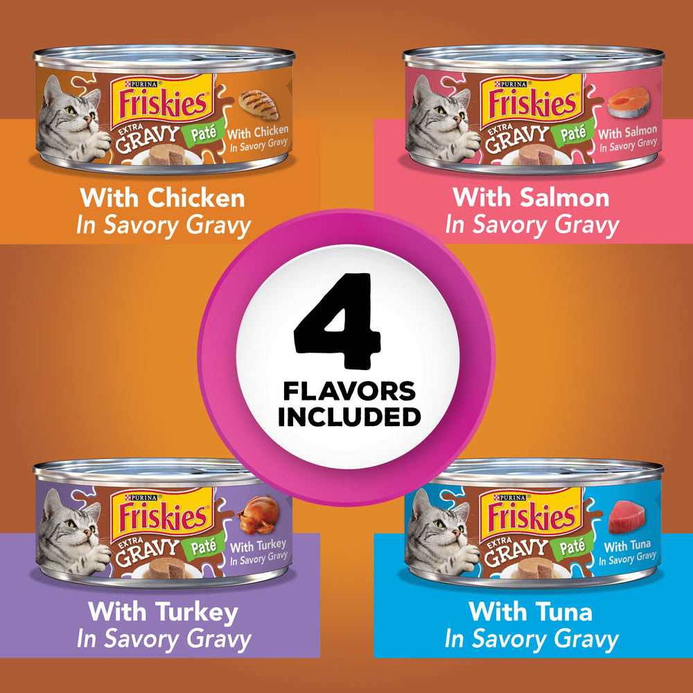 Friskies Paté Extra Gravy pavo en lata, opción sabrosa para el menú diario.