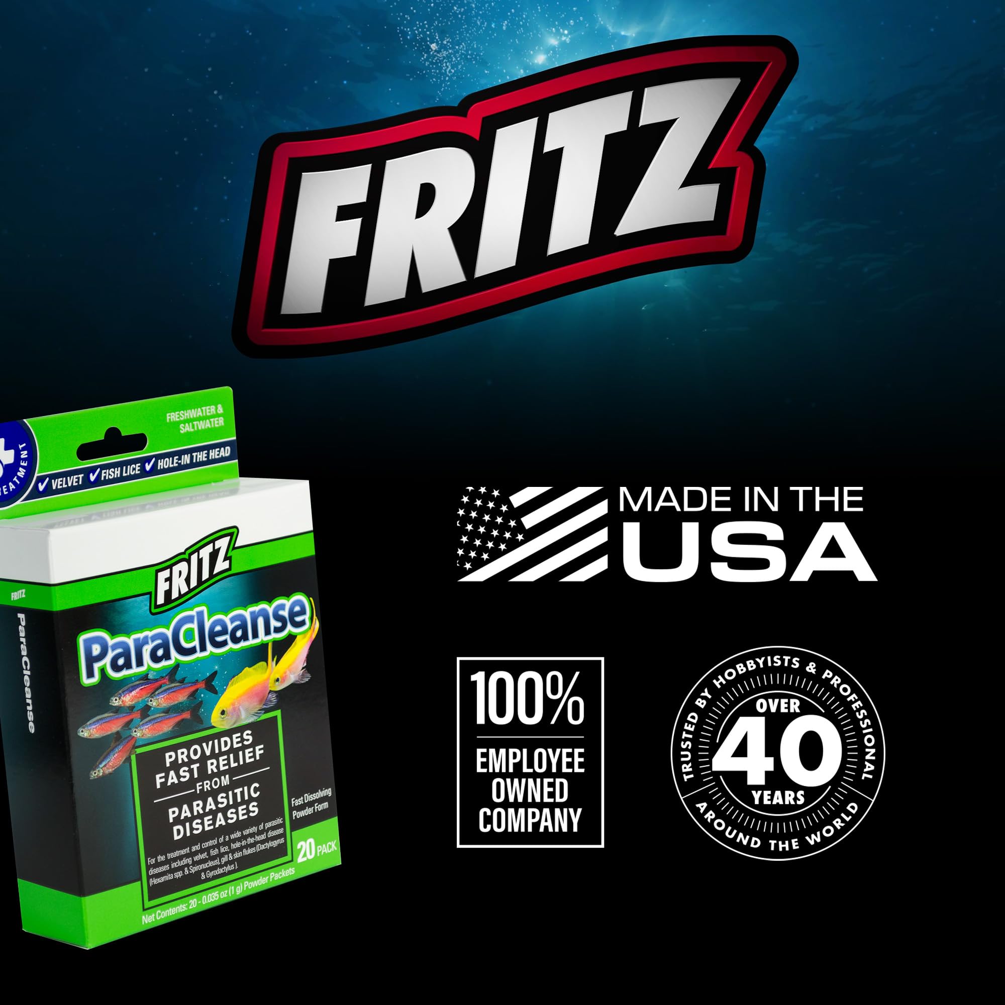 Fritz Aquatics Paracleanse: fácil de almacenar y usar.