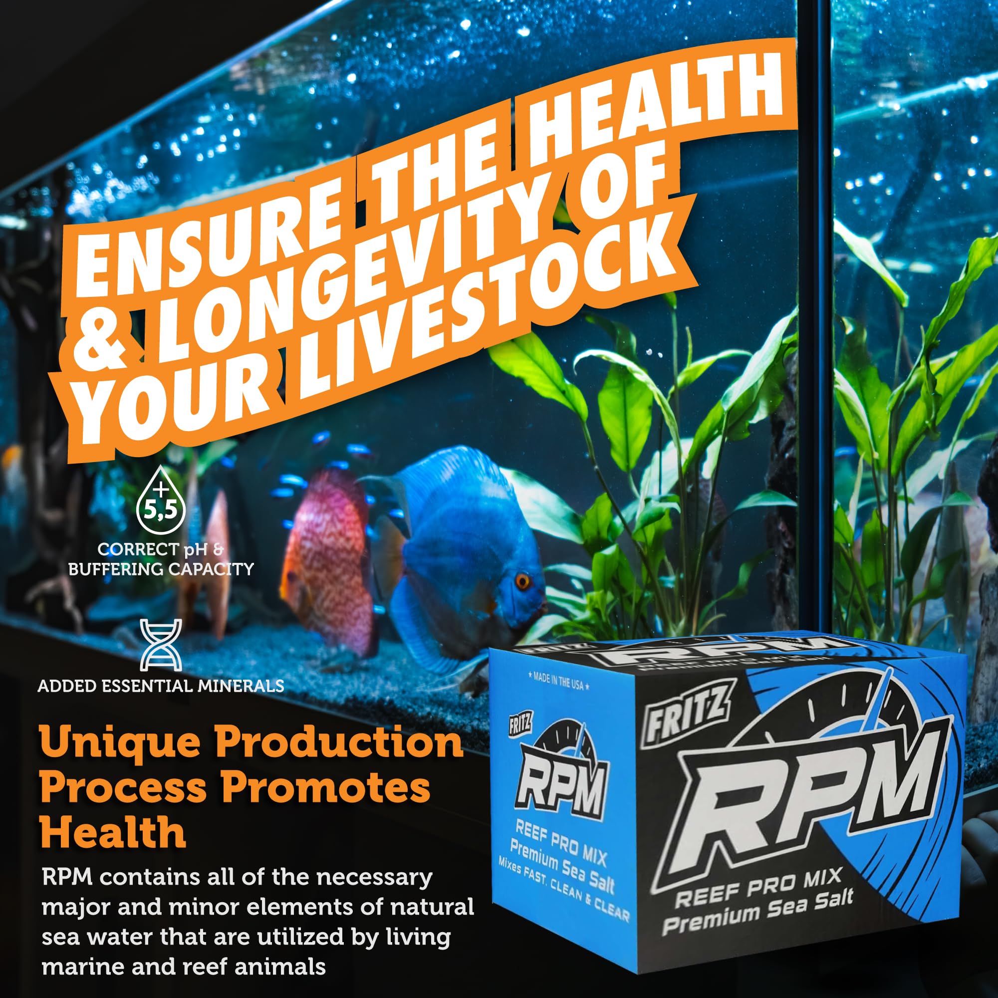Ajuste de pH con Fritz Aquatics Reef Pro Mix para acuarios estables.