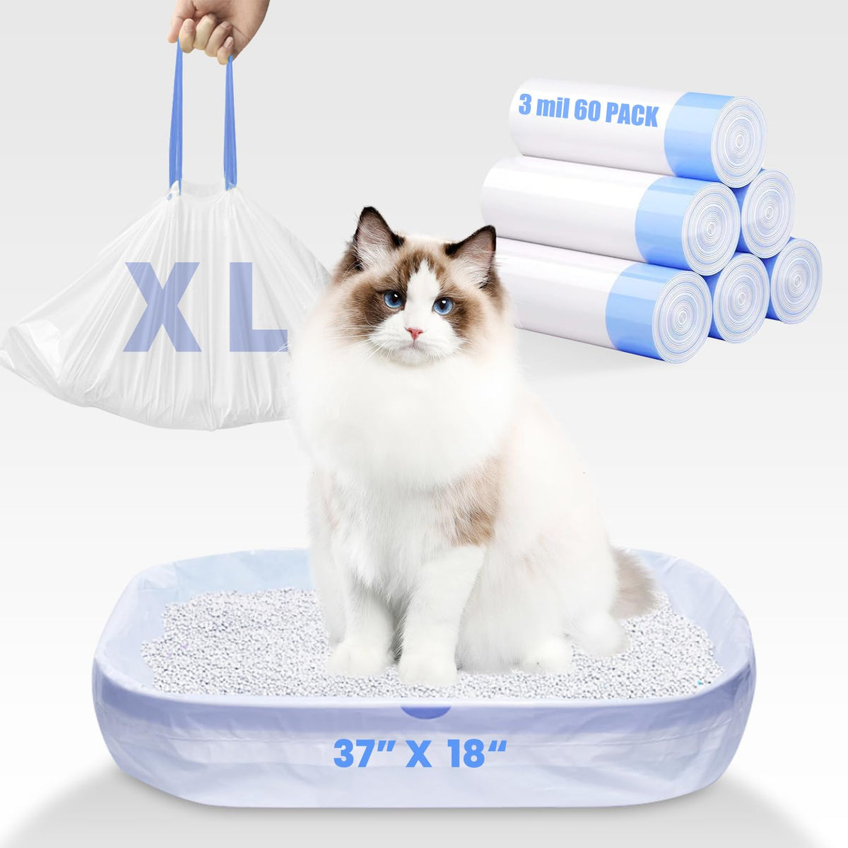 Frnoip bolsas para arena de gato gigante permiten manejo sencillo y sin derrames.
