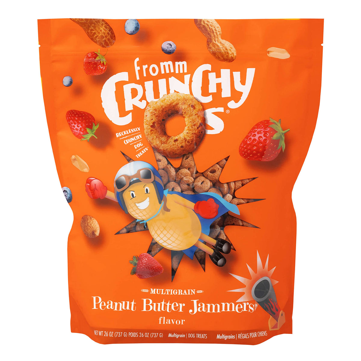 Fromm Crunchy Os mantequilla de maní, bolsa de 26 oz, ideal para entrenamiento