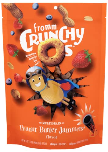 Fromm snack de granos enteros para perros, aporta fibra y variedad.