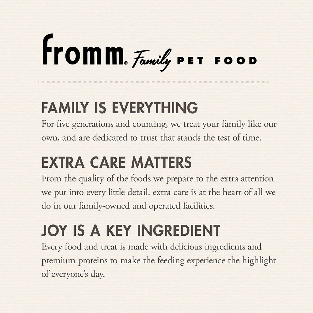 Fromm PurrSnackitty, ingredientes de alta calidad, pollo como fuente de proteína