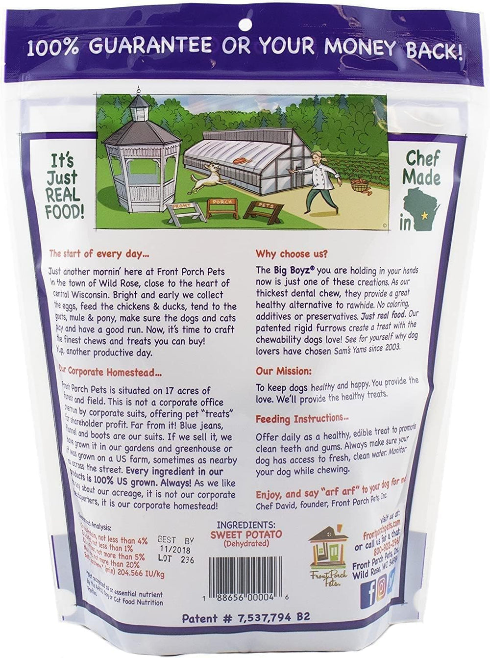 Sams Yams Big Boyz: masticables de camote, textura duradera para higiene bucal