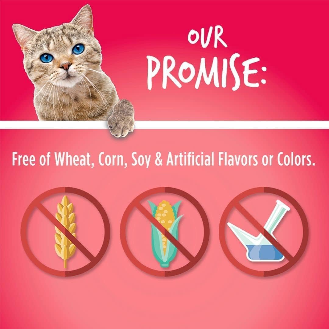Fruitables en bolsa, presentación crujiente para premiar al gato.