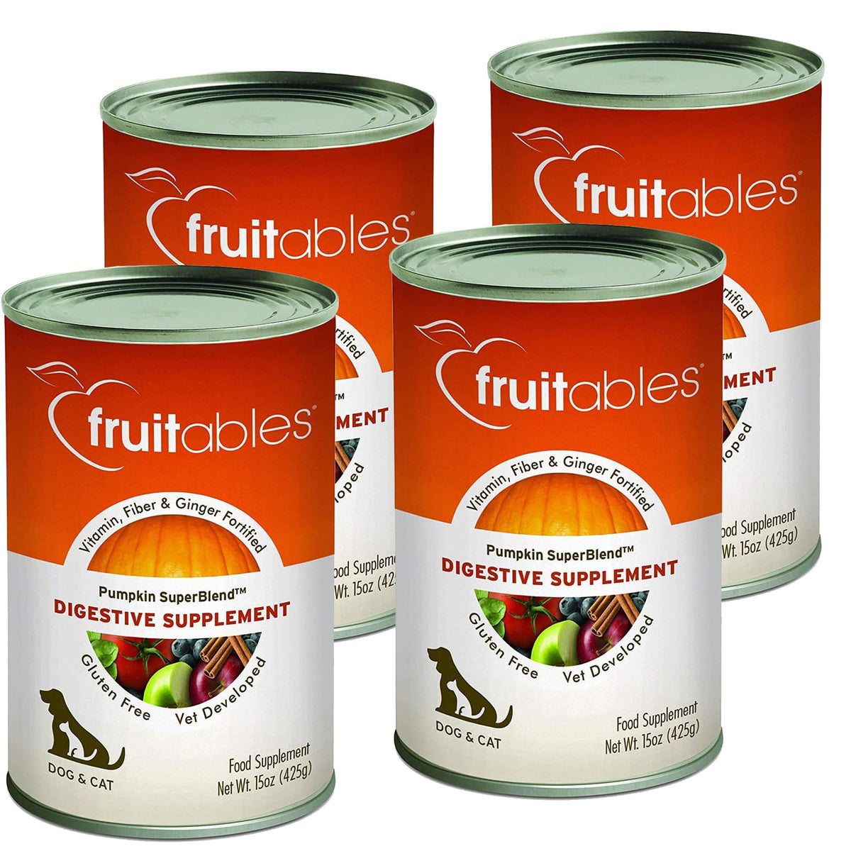 Fruitables calabaza digestiva en lata de 15 oz para perro o gato, facilita la administración diaria