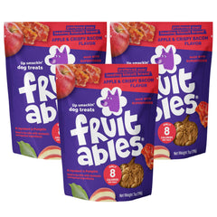 Fruitables galletas para perros: empaque con tres bolsas para mantener frescura y crocancia.