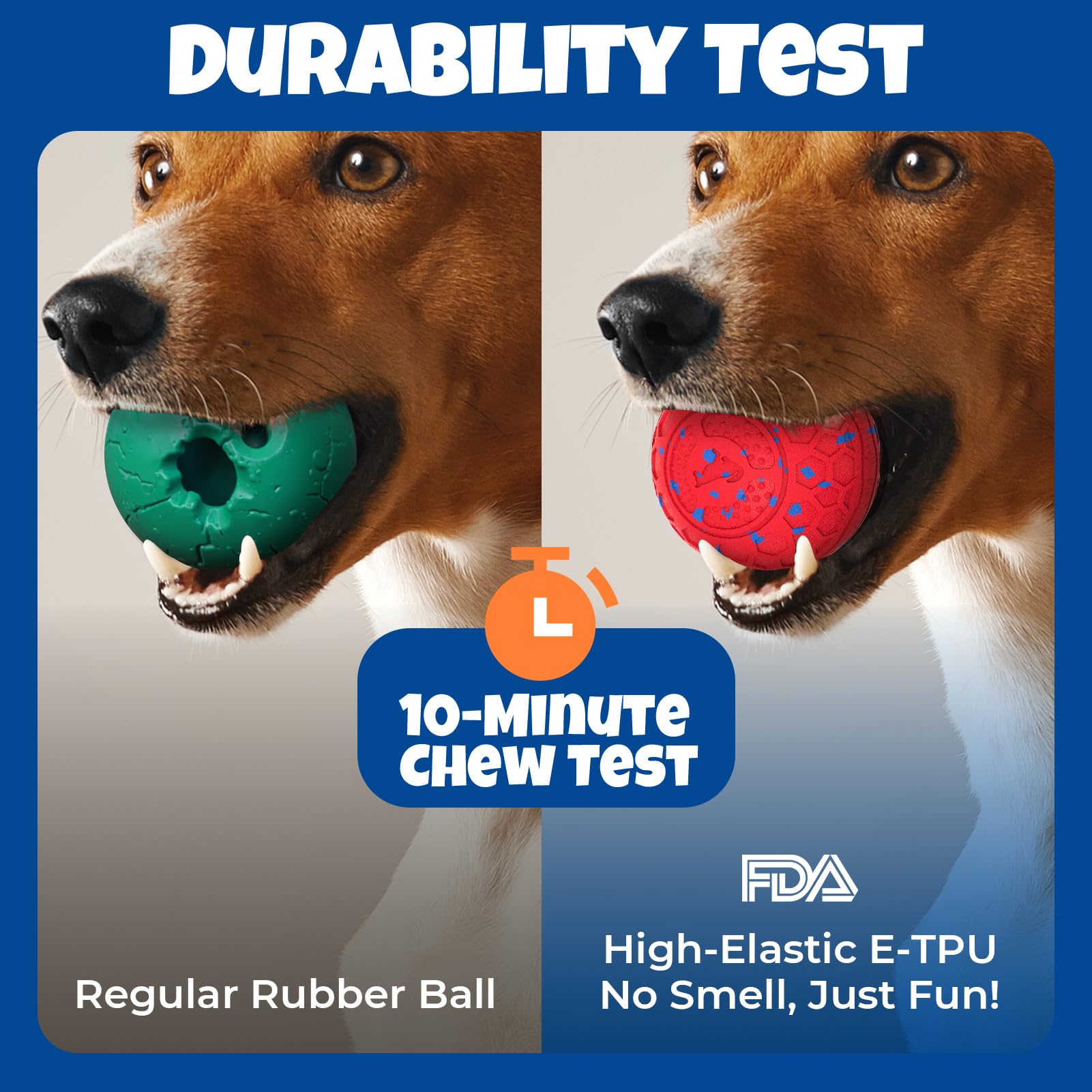Fsitego Pelota masticable resistente, apta para mordedores agresivos