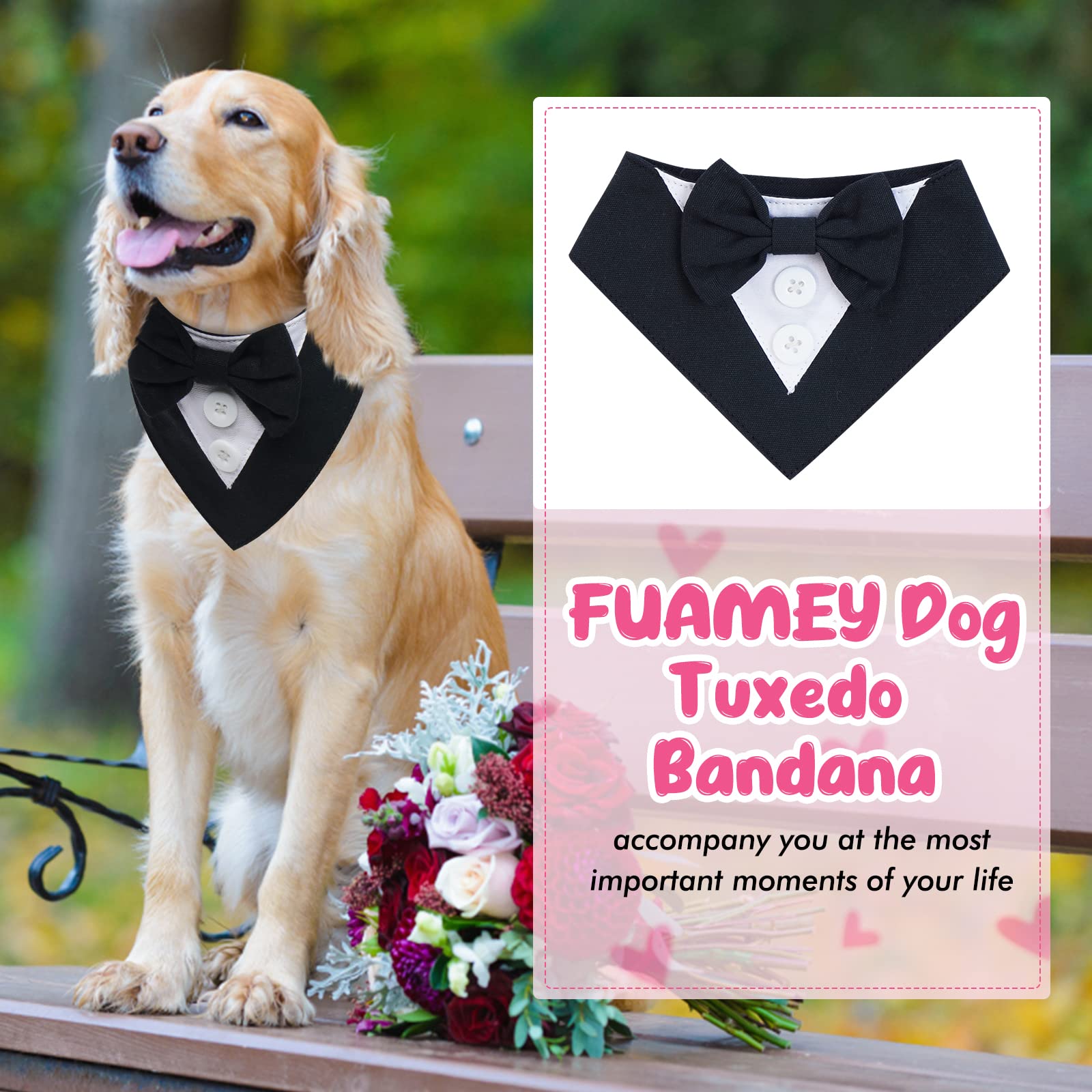 FUAMEY bandana-tuxedo, accesorio cómodo para perros medianos