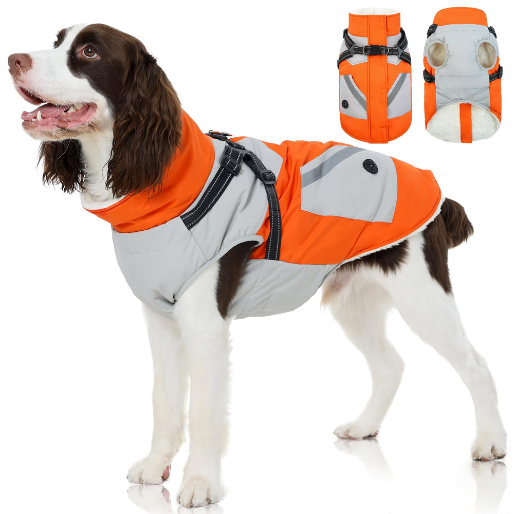 FUAMEY cazadora para perro: vista frontal con ajuste cómodo y cobertura total para paseos.
