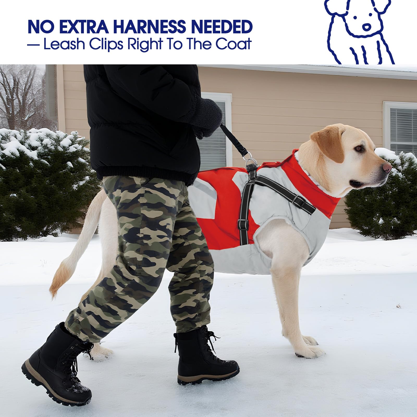 FUAMEY chaqueta para perro con ajuste cómodo y bolsillo seguro