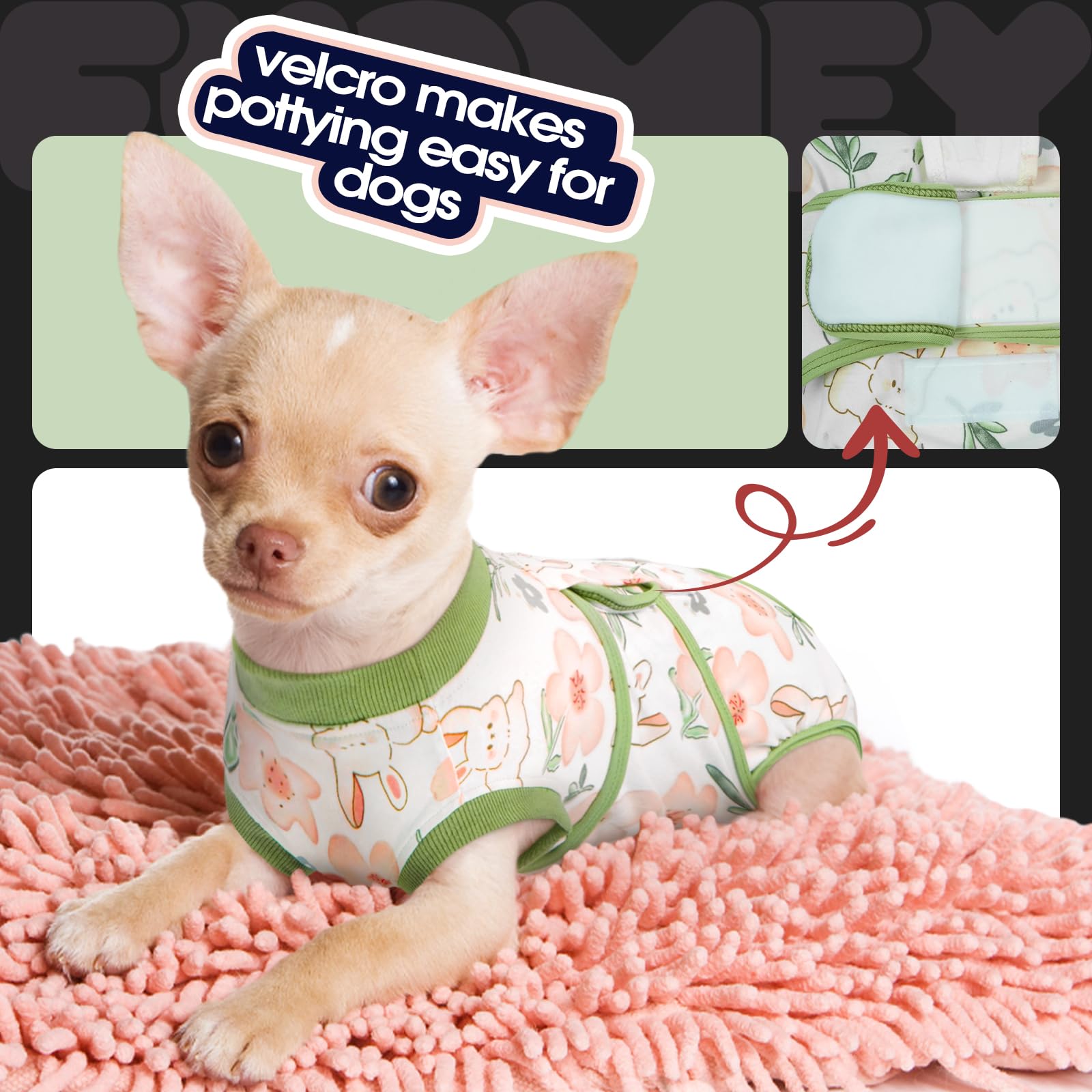 FUAMEY disfraz de recuperación para perros, diseño ergonómico que se adapta a movimientos.