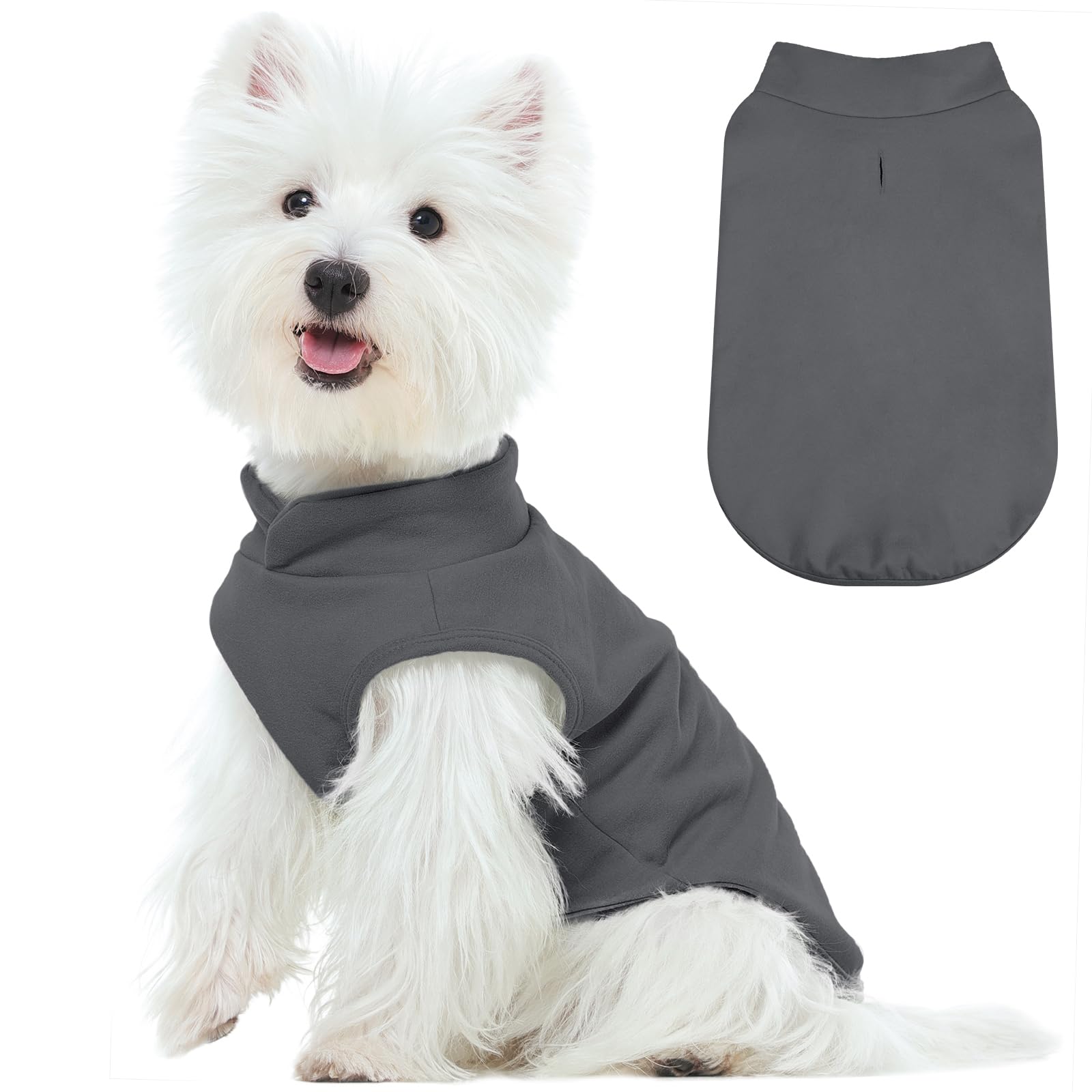 FUAMEY chaleco forro polar para perros frente: ajuste cómodo para paseos.